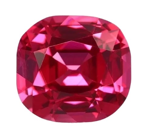 Vivid red spinel, deep tone example